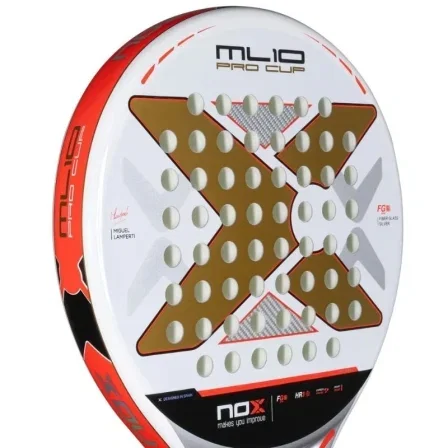 Noxsport ML10 Pro Cup COORP 2025 - Fibra de vidrio plateada y carbono, forma redonda Noxsport ML10 Pro Cup COORP 2025 - Fibra de vidrio plateada y carbono, forma redonda